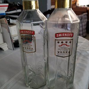 Vintage Glass   Smirnoff Bottles